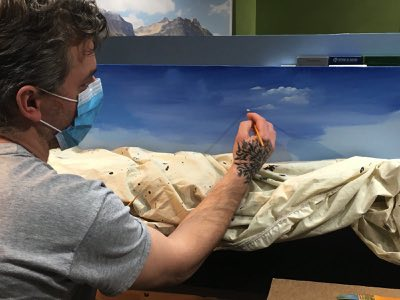 David Sloan painting clouds