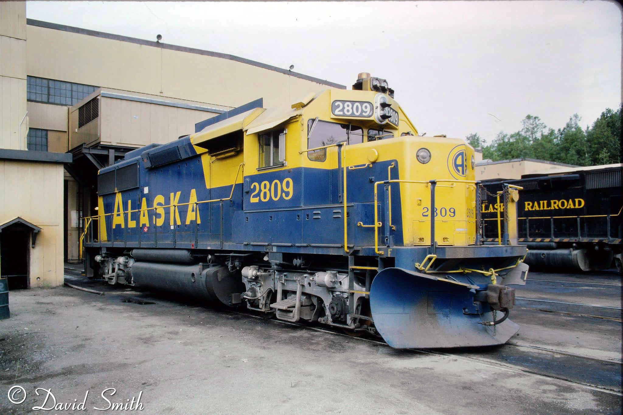 GP7 1839 at the Anchorage Depot. 8/2/75.