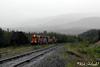 Picking up cars on a misty evening in Healy