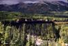 Southbound freight crossing the Riley Creek Trestle